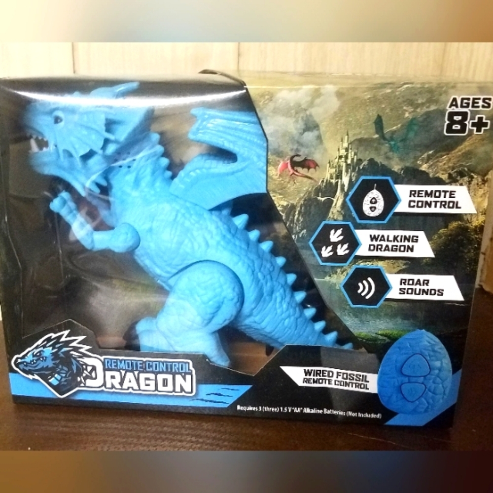 Remote Control Roaring, Walking Dragon - Blue